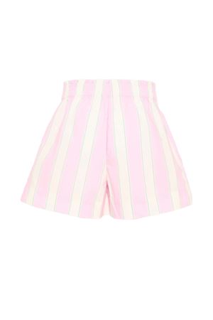 Shorts in nylon rosa con motivo a righe SAINT BARTH KIDS | MEA00100897L